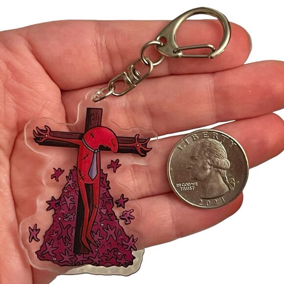 Smiling Friends Crucified Allan Blibley Control Episode One Acyrlic Keychain - Picture 5 of 8